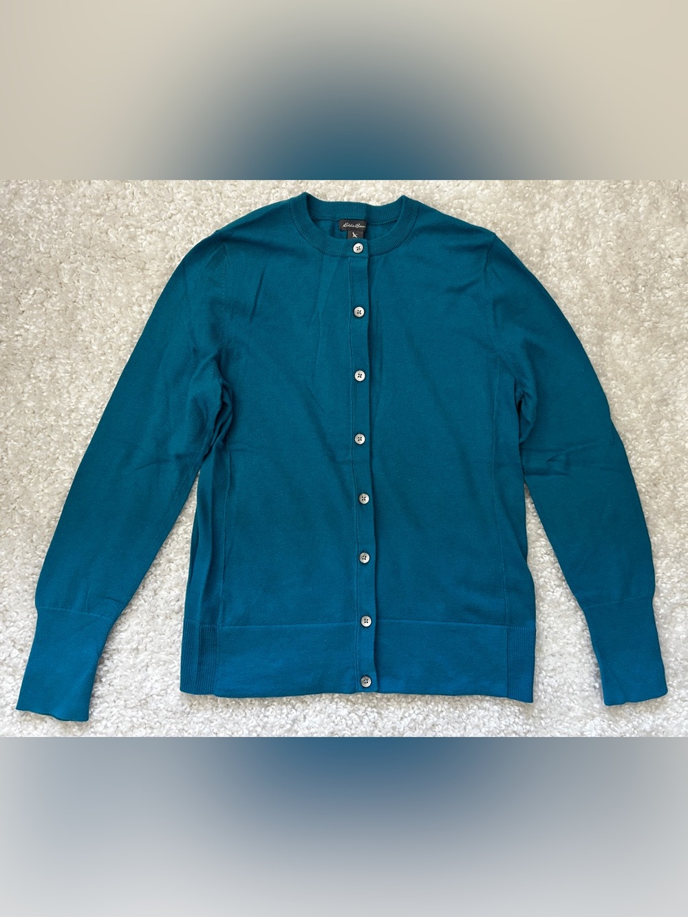 Eddie Bauer Teal Blue Button Down Sweater Cardigan